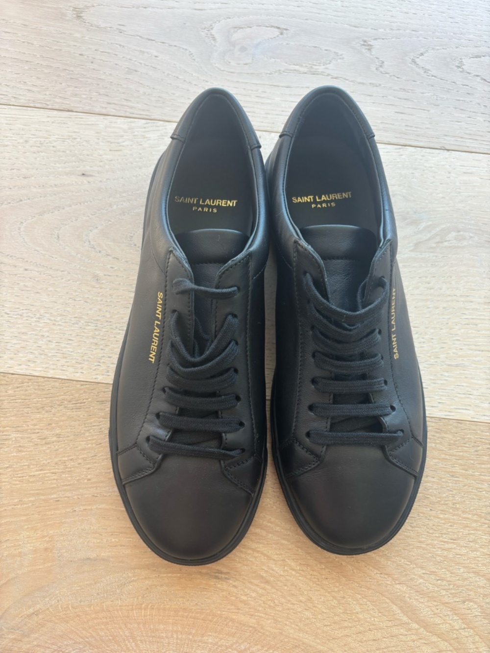 Saint Lauren  Andy low Top  Women's Sneakers  in leather Black Size 38 NWB.